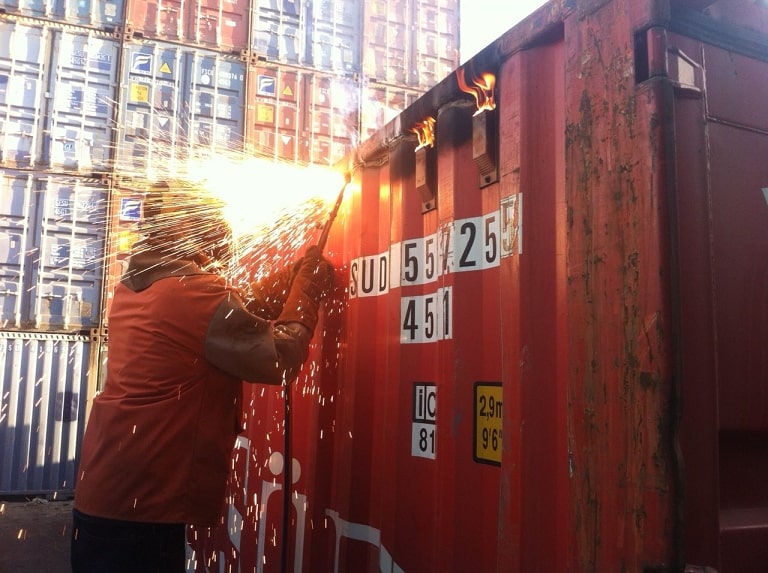 shipping container modification