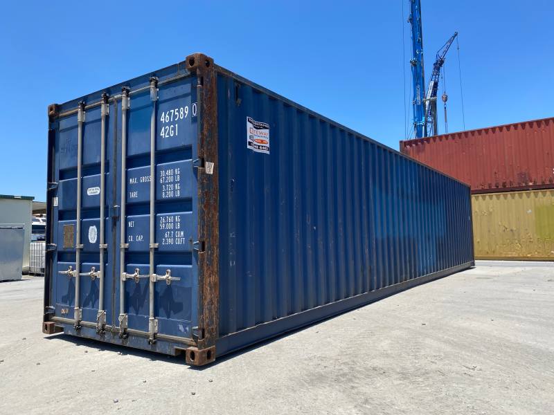blue 40ft shipping container